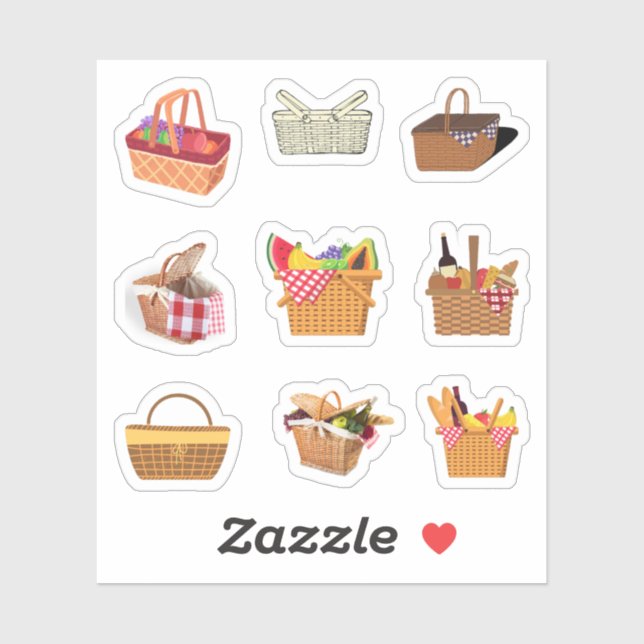 Picnic Basket Stickers Aufkleber (Blatt)