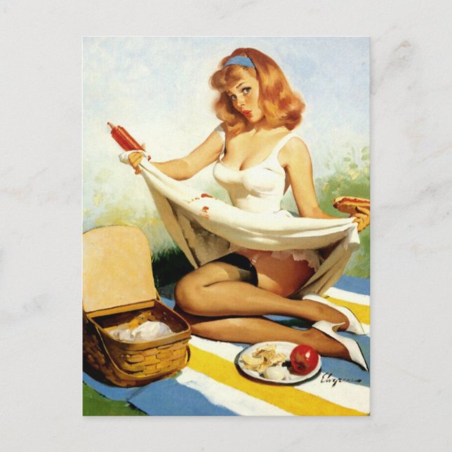 Picnic Button-Up Postkarte (Vorderseite)