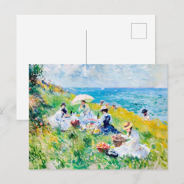 Picnic by Sea - Impressionist Artwork Postkarte (Vorne/Hinten)