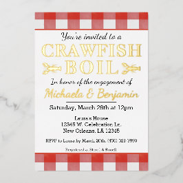 Picnic Crawfish Boil Seafood Party Verlobung Folieneinladung