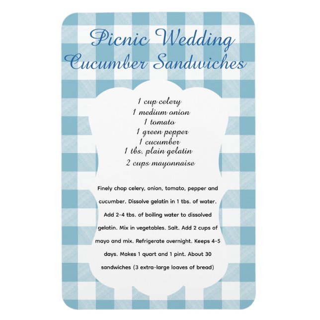 Picnic Cucumber Sandwich Recipe Magnet (Vertikal)