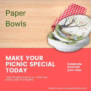 Picnic Design Round Paper Bowls Pappteller