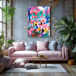 Picnic en el Parque: Arte Favista con Colores Vivo Leinwanddruck<br><div class="desc">Este diseño favista, inspirado en Matisse, retrata una escena de picnic en el parque llena de vida y color. Los tonos vibrantes de rosa, azul y verde crean una composición dinámica que aporta alegría y frescura a cualquier espacio. Ideal para los amantes del arte moderno y abstracto, este diseño es...</div>