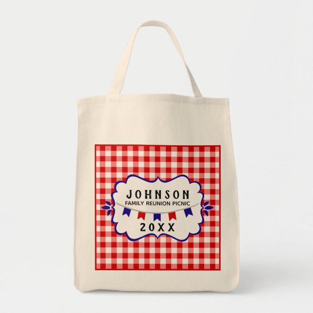 Picnic Family Wiedersehen Red White und Blue Tragetasche (Vorne)
