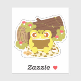 Picnic Frog liest ein Buch Aufkleber