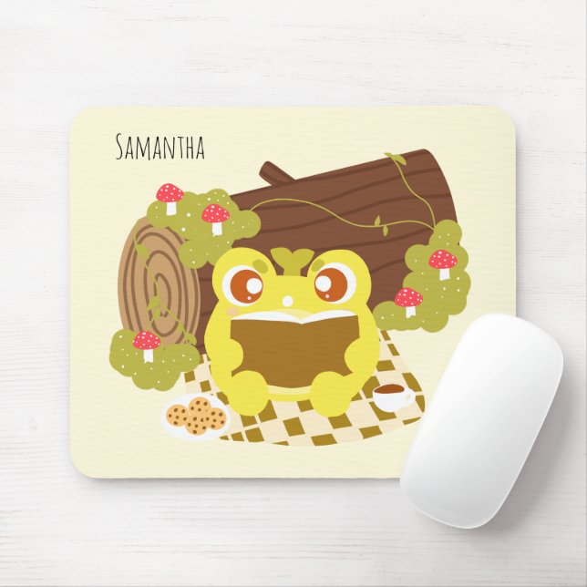Picnic Frog liest ein Buch Mousepad (Mit Mouse)