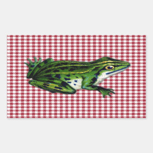 Picnic Frog Print Rechteckiger Aufkleber