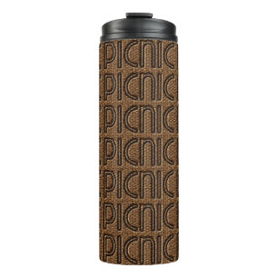 Picnic Funny Wicker Typografie Brown Tumbler Thermosbecher