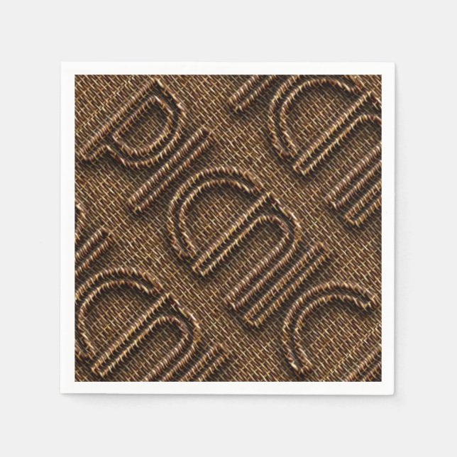 Picnic Funny Wicker Typografy Paper Party Napkins Serviette (Vorderseite)