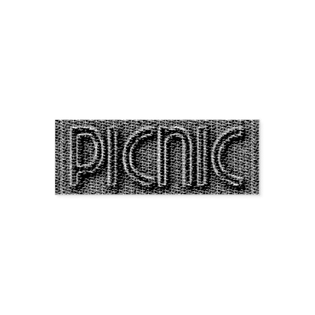 Picnic Funny Wicker Typografy Self Inking Briefmar Permastempel (Design)