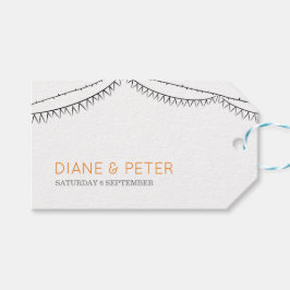 Picnic Garden Minimalistisch Black and White Geschenkanhänger