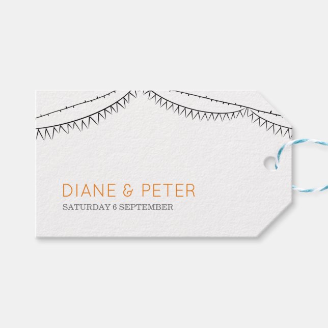 Picnic Garden Minimalistisch Black and White Geschenkanhänger (Vorderseite (Horizontal))