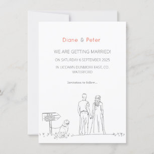 Picnic Garden Minimalistisch Black and White Weddi Save The Date