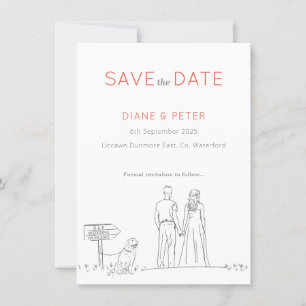 Picnic Garden Minimalistisch Black and White Weddi Save The Date