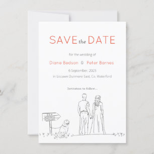 Picnic Garden Minimalistisch Black and White Weddi Save The Date