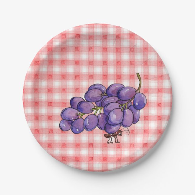 Picnic Grapes Pappteller (Vorderseite)