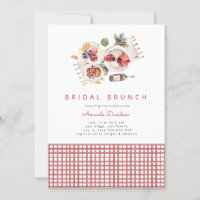 Picnic GRILLEN Red Kariert Watercolor Bridal Brunc