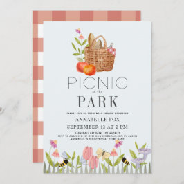 Picnic im Park Basket Floral Baby Shower Einladung