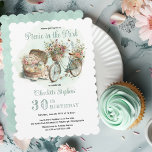 Picnic im Park Floral 30. Geburtstag Party Einladung<br><div class="desc">Hübsch als Picknickkorb und blumengeschmücktes Fahrrad "Picnic in the Park" 30. Geburtstag Party Design. Composite Design von Holiday Hearts Designs.</div>