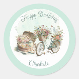 Picnic im Park Floral Erwachsene Geburtstagsparty Runder Aufkleber