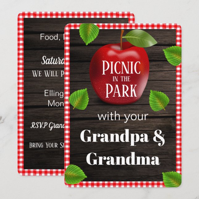 Picnic im Park Playdate Einladung (Vorne/Hinten)