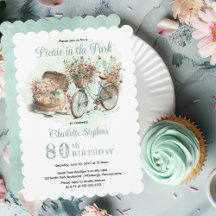 Picnic in the Park Floral 80th Birthday Party