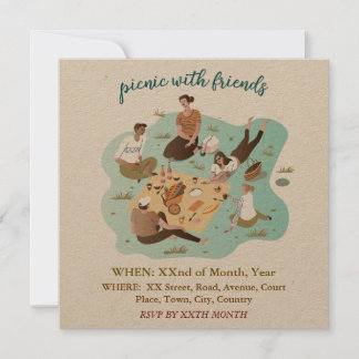 Picnic mit Friends Illustration Event Einladung