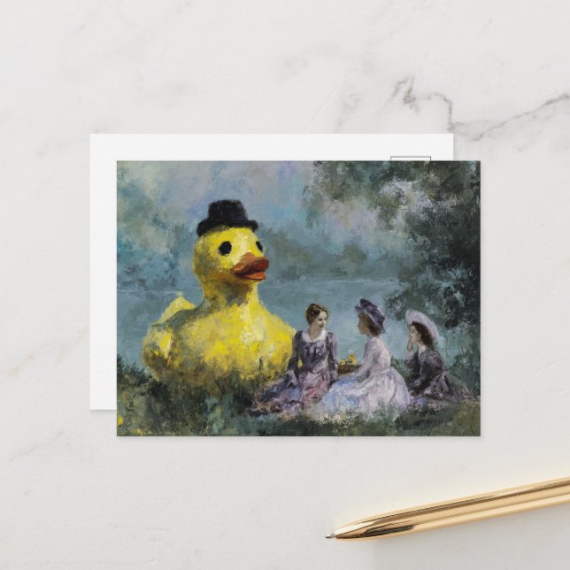 Picnic mit Riesenente Postkarte (Vorderseite/Rückseite Beispiel)
