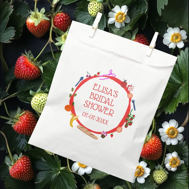 Picnic Modern Niedlich Handgezeichnetes CUSTOM-Bra Geschenktütchen (Hand Drawn Food Picnic Modern Cute CUSTOM Bridal Shower Favor Bag
)