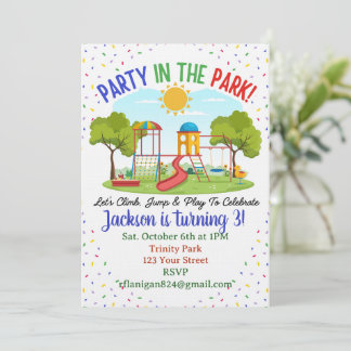 Picnic Outdoor Park Kids Birthday Invitation Einladung