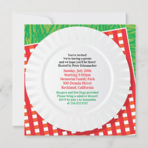 Picnic Outing GRILLEN Party Einladung