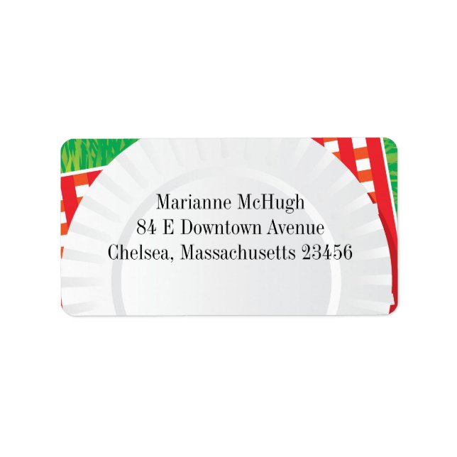 Picnic Outing Party GRILLEN Versandadresse Labels Adressaufkleber (Vorne)