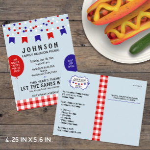 Picnic-Party   GRILLEN ・ Barbecue ・ Wiedersehen ・  Ankündigungspostkarte