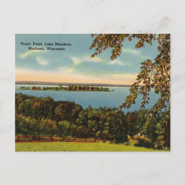 Picnic Point, Lake Mendota, Madison, Wisconsin Postkarte (Vorderseite)