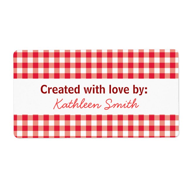 Picnic Red Gingham Recipe/Goodies Label (Vorne)