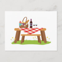 Picnic Table Basket Wein