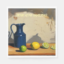 Picnic Tellers - Rustic Jug Italianate Limes Serviette