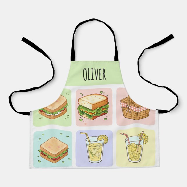Picnic-Themed Adorable Doodles Schürze (Vorderseite)