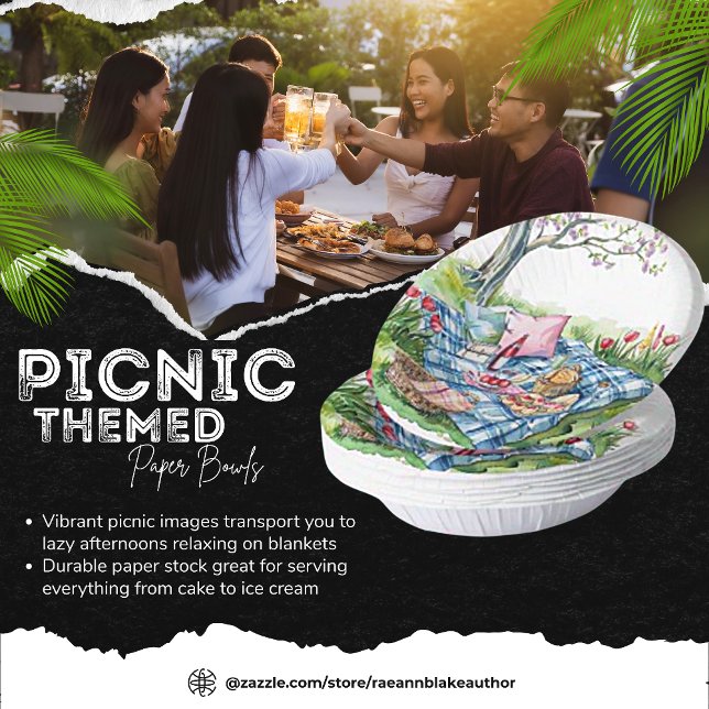 Picnic Themed Paper Bowl Pappteller (Von Creator hochgeladen)