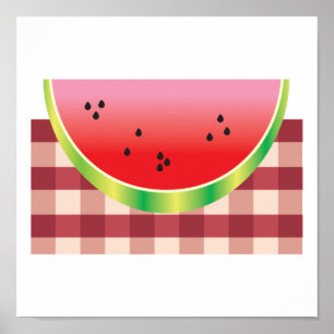 Picnic Wassermelon-Vektorgrafik Poster
