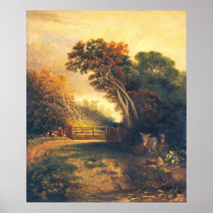 Picnickers und Donkeys, Joseph Paul Fine Art Poster