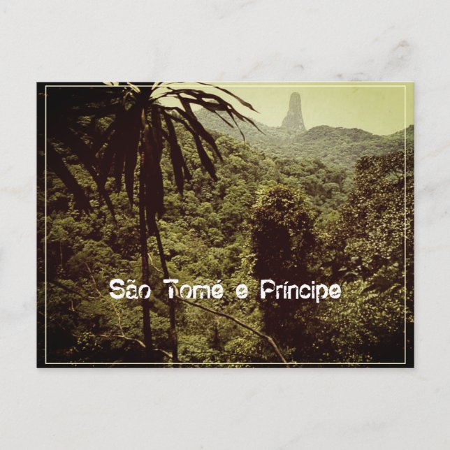 Pico Cão Grande - São Tomé und Príncipe Postkarte (Vorderseite)