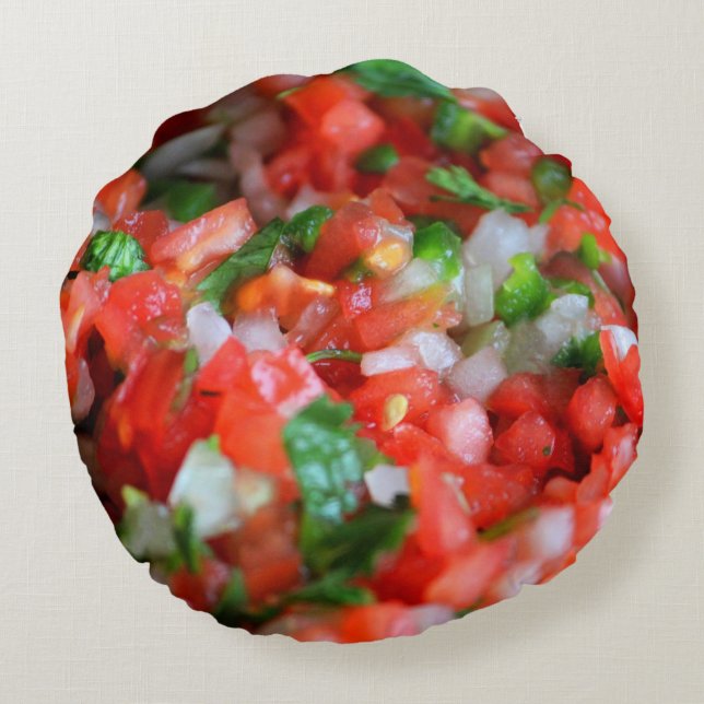 Pico de Gallo ~ Salsa ~ Rundes Kissen (Rückseite)