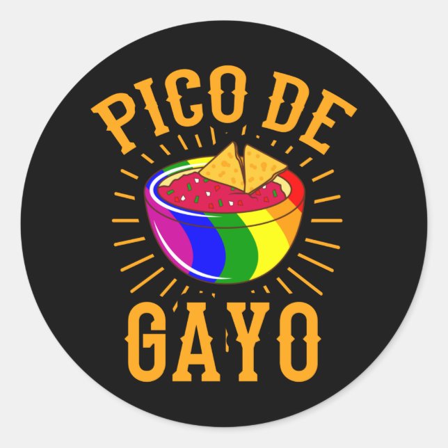 PICO DE GAYO LGBT Pride Month LGBTQ Regenbogenflag Runder Aufkleber (Vorderseite)