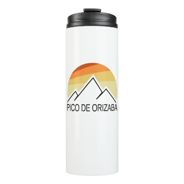 Pico de Orizaba Mexico Retro Thermosbecher (Vorderseite)