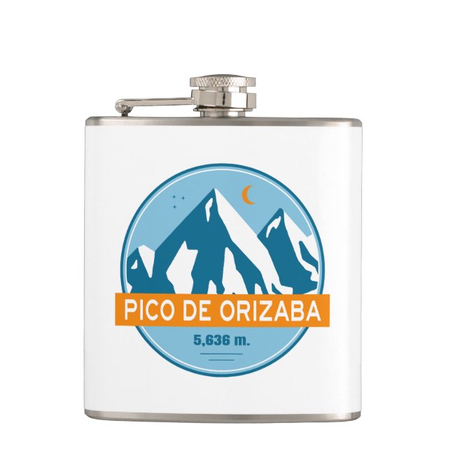 Pico de Orizaba Mexico Stars Moon Flachmann (Vorderseite)