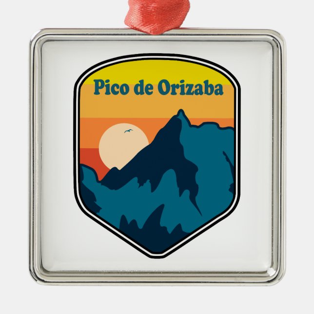 Pico de Orizaba Mexico Sunrise Ornament Aus Metall (Vorne)