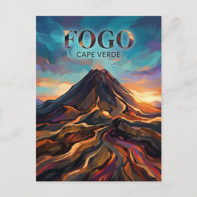 Pico do Fogo Kap Verde Postkarte (Vorderseite)
