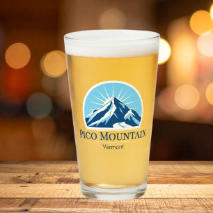Pico Mountain Vermont Skigebiet Bierglas Glas