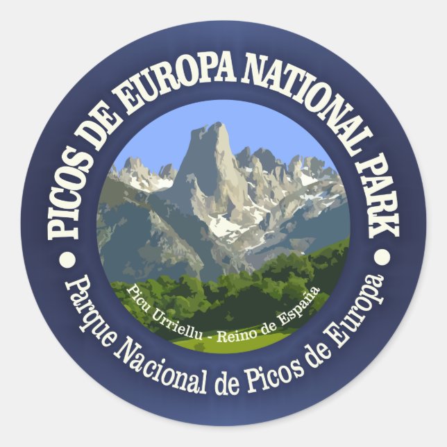 Picos de Europa Nationalpark Runder Aufkleber (Vorderseite)